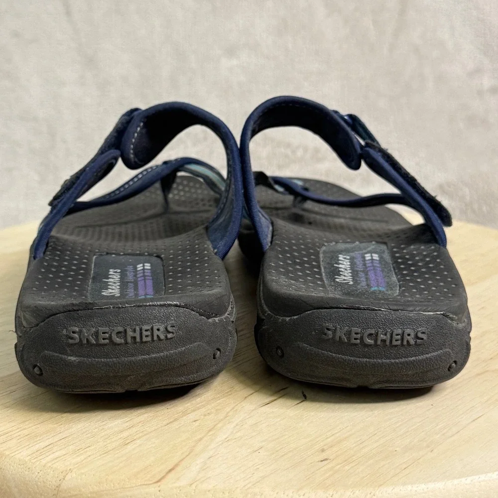 Skechers Outdoor Lifestyle Womens Navy Blue Strappy Thong Sandals Size 10
